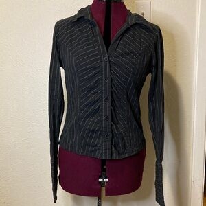 Rue21 Black Pinstripe Button Down Shirt